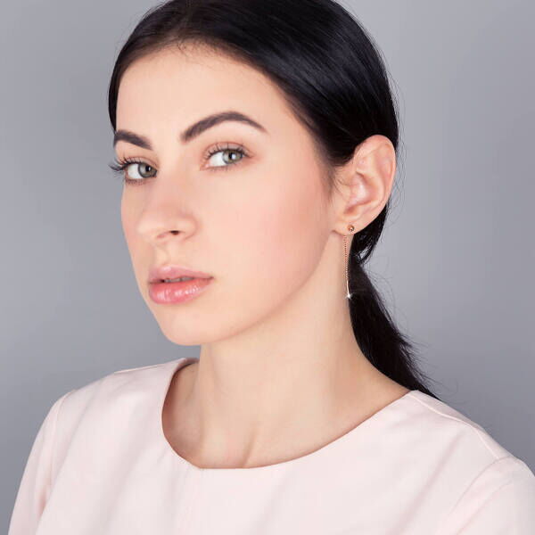 Детские золотые серьги цепочки Детские золотые серьги цепочки