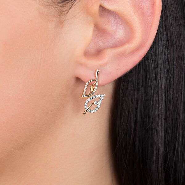 Золотые серьги с цирконием  Золотые серьги с цирконием