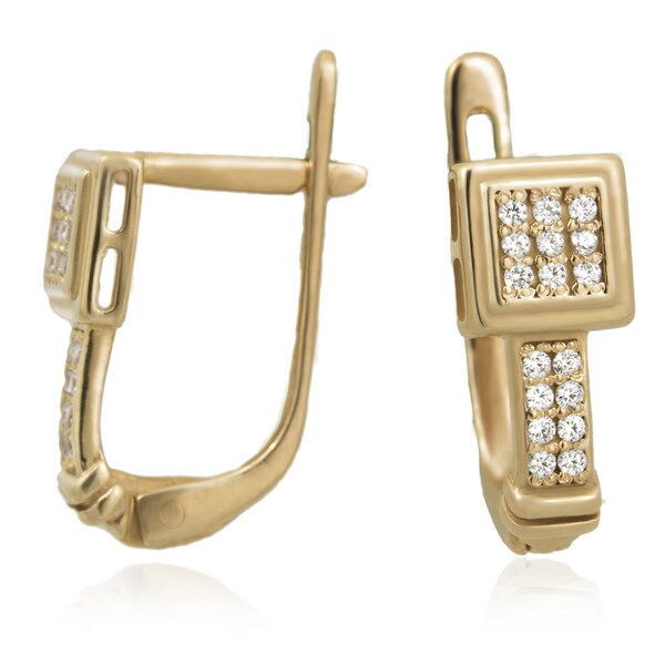 Золотые серьги 21235 детальное изображение ювелирного изделия Золотые серьги с фианитом Золотые серьги 21235 детальное изображение ювелирного изделия Золотые серьги с фианитом