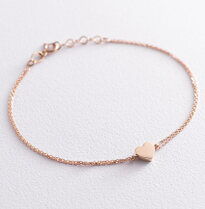 обзорное фото Золотой нежный браслет с двойной цепочкой и сердечком 037980 Женские золотые браслеты обзорное фото Золотой нежный браслет с двойной цепочкой и сердечком 037980  Женские золотые браслеты