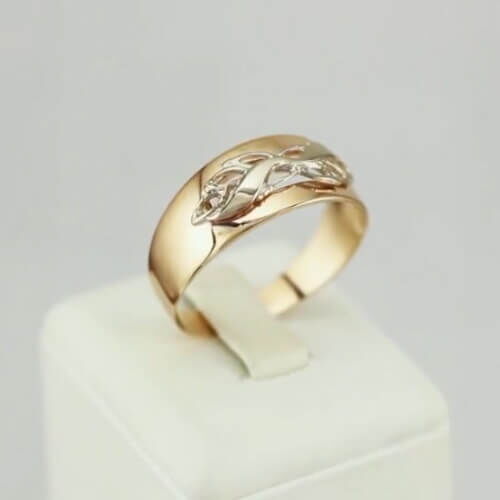 Обручальное кольцо из красного и белого золота Обручальное кольцо из красного и белого золота