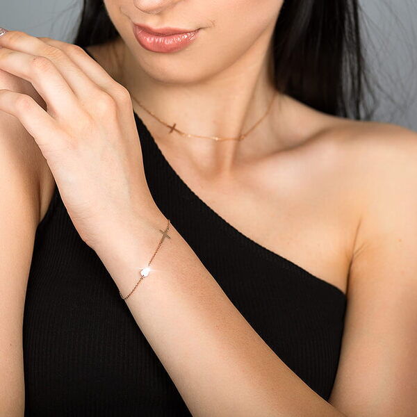 Колье в красном золоте Крестик 027750 Колье в красном золоте Крестик 027750