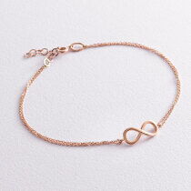 обзорное фото Золотой браслет двойной 585 проба "Беcконечность" 037982 Женские золотые браслеты обзорное фото Золотой браслет двойной 585 проба "Беcконечность" 037982  Женские золотые браслеты