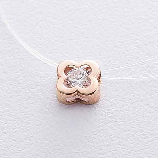 Золотое колье на леске с фианитом 027455 детальное изображение ювелирного изделия Золотые колье с камнями Золотое колье на леске с фианитом 027455 детальное изображение ювелирного изделия Золотые колье с камнями