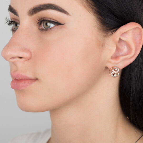 Золотые серьги с цирконием  Золотые серьги с цирконием