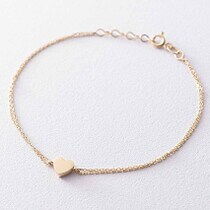 обзорное фото Двойной браслет с сердечком в желтом золоте 038732 Золотые браслеты без камней обзорное фото Двойной браслет с сердечком в желтом золоте 038732  Золотые браслеты без камней