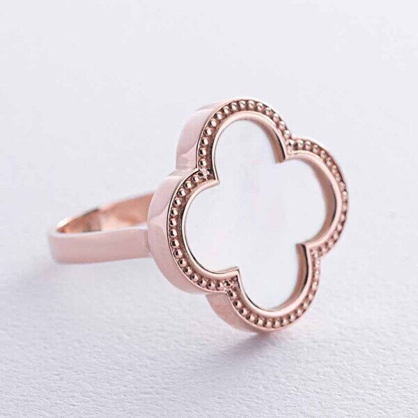 Золотое кольцо Клевер с перламутром 038667 детальное изображение ювелирного изделия Золотые кольца с перламутром Золотое кольцо Клевер с перламутром 038667 детальное изображение ювелирного изделия Золотые кольца с перламутром