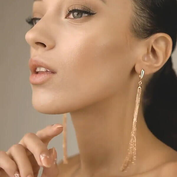 серьги длинные золотые серьги длинные золотые