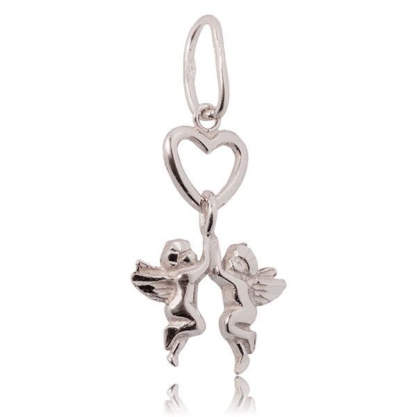 Серебряный кулон два ангела 024232 детальное изображение ювелирного изделия Серебряные подвески без вставок Серебряный кулон два ангела 024232 детальное изображение ювелирного изделия Серебряные подвески без вставок