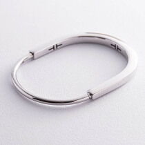 обзорное фото Жесткий браслет Lock в белом золоте 038467 Жесткие браслеты из золота обзорное фото Жесткий браслет Lock в белом золоте 038467  Жесткие браслеты из золота