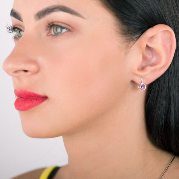 Золотые серьги с аметистом Золотые серьги с аметистом