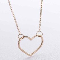 обзорное фото Колье Сердечко в желтом золоте 038782  Золотое колье без камней