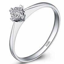 обзорное фото Кольцо для помолвки из белого золота с бриллиантом 030882  Золотые кольца для помолвки с бриллиантом