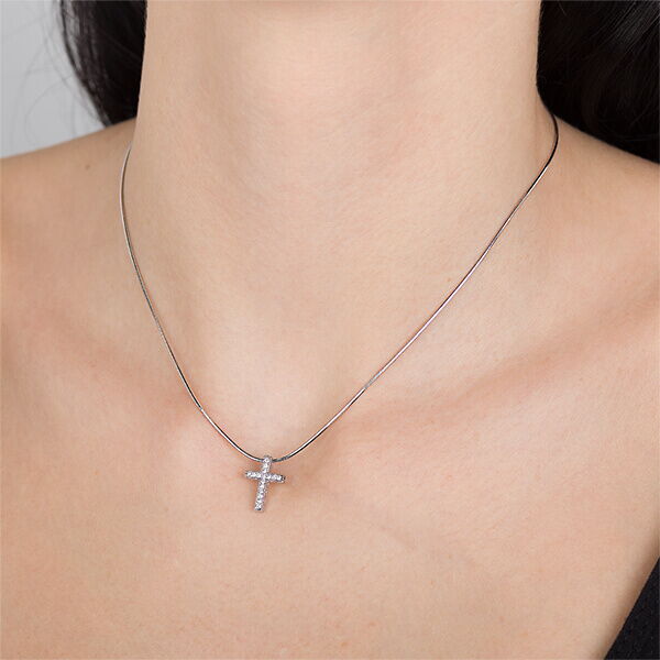 Золотой подвес с бриллиантом крестик Золотой подвес с бриллиантом крестик