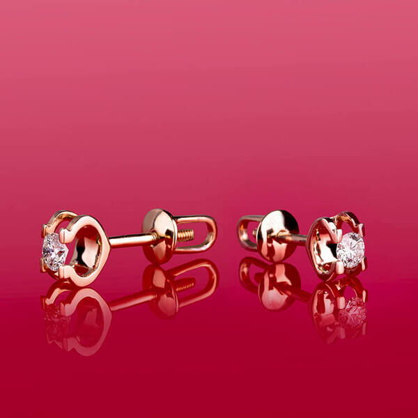 серьги пусеты с бриллиантом фото серьги пусеты с бриллиантом фото