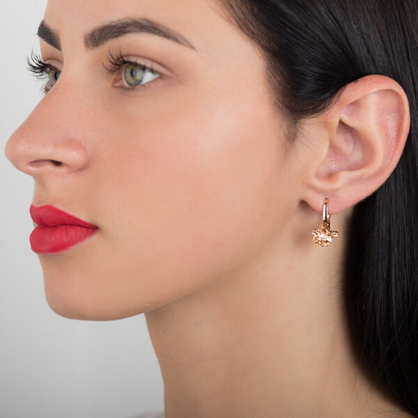 Золоті сережки з цирконієм 510280 детальне зображення ювелірного виробу