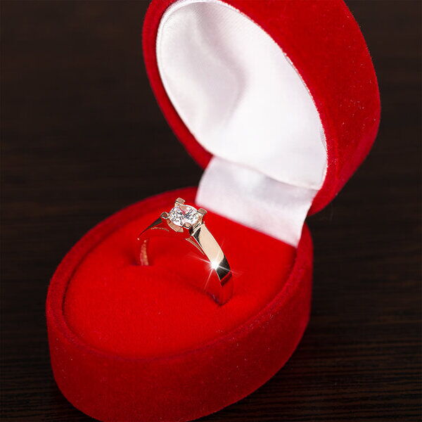 кольцо солитер золотое