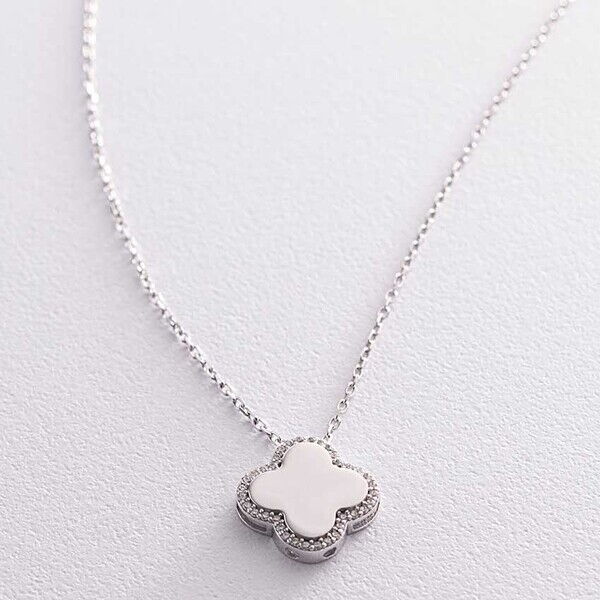 Золотое колье с фианитами Клевер 038582 детальное изображение ювелирного изделия Золотые колье с камнями Золотое колье с фианитами Клевер 038582 детальное изображение ювелирного изделия Золотые колье с камнями