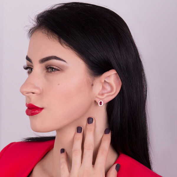 Золотые серьги с рубином Золотые серьги с рубином