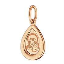 обзорное фото Золотой подвес иконка красное золото 585 038046  Золотые подвески иконки