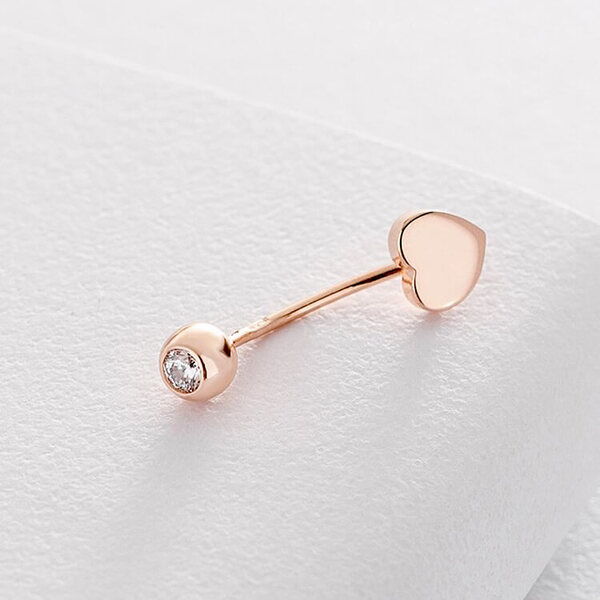 Золотий пірсинг у формі сердечка 038015 детальне зображення ювелірного виробу Золотий пірсинг у формі сердечка 038015 детальне зображення ювелірного виробу