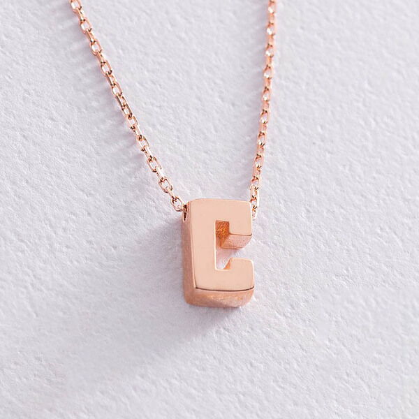 Колье с маленькой буквой С в красном золоте 585 пробы 039953 детальное изображение ювелирного изделия Золотое колье без камней Колье с маленькой буквой С в красном золоте 585 пробы 039953 детальное изображение ювелирного изделия Золотое колье без камней