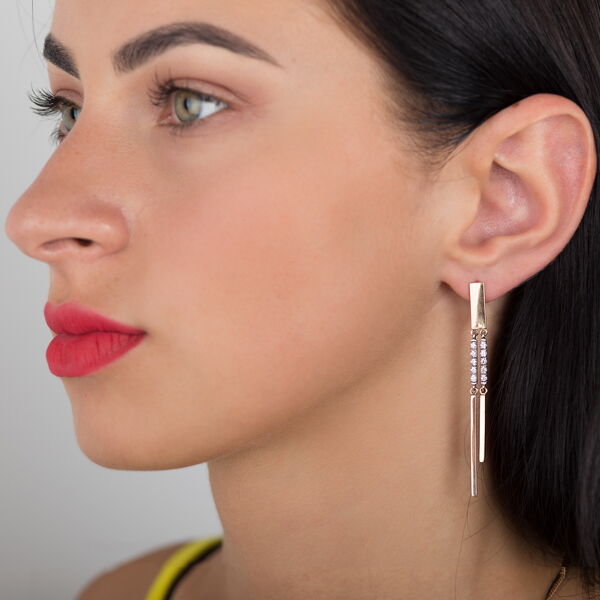 Золотые серьги с цирконием