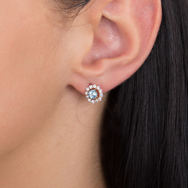 Золотые серьги с топазом 