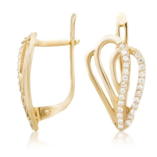 Золотые серьги 21256 детальное изображение ювелирного изделия Золотые серьги с фианитом Золотые серьги 21256 детальное изображение ювелирного изделия Золотые серьги с фианитом