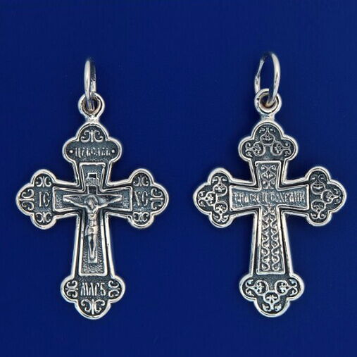 Серебряный подвес крестик 030288 детальное изображение ювелирного изделия Серебряные подвески