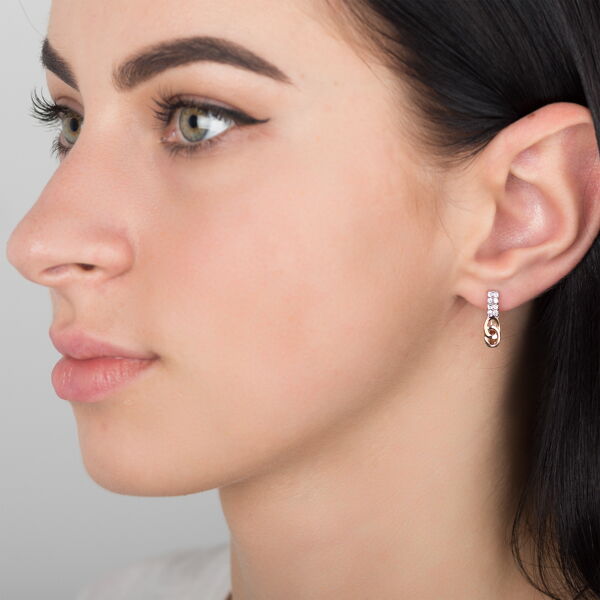 Золотые серьги с цирконием  Золотые серьги с цирконием