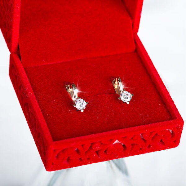 золотые сережки с одним камушком золотые сережки с одним камушком