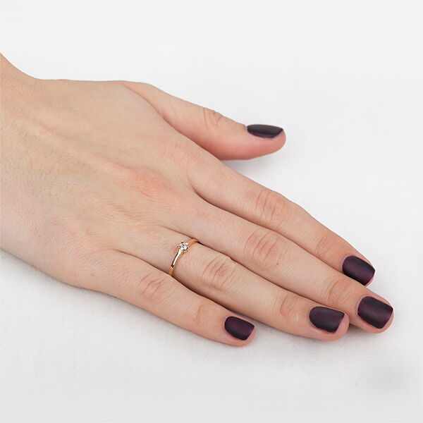 Золота каблучка з діамантом r0128 детальне зображення ювелірного виробу Золота каблучка з діамантом r0128 детальне зображення ювелірного виробу