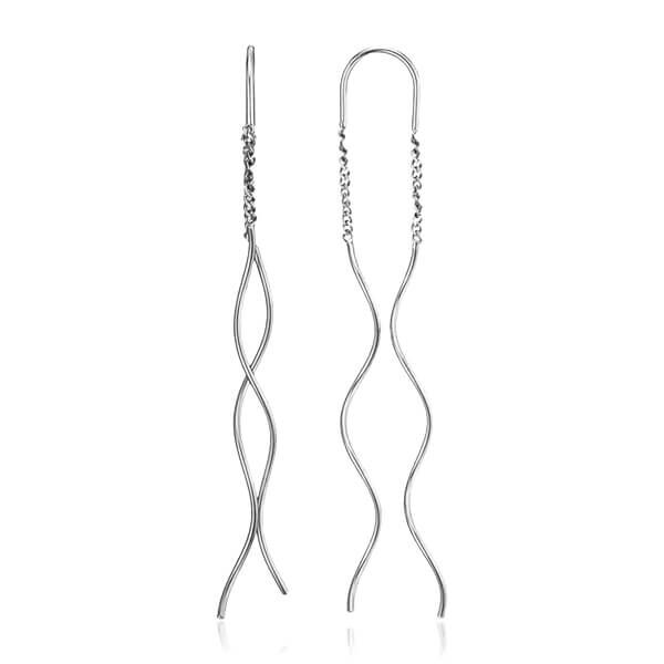 Серебряные серьги-протяжки Спиральки на цепочках 038020 детальное изображение ювелирного изделия Серебряные серьги без вставок Серебряные серьги-протяжки Спиральки на цепочках 038020 детальное изображение ювелирного изделия Серебряные серьги без вставок
