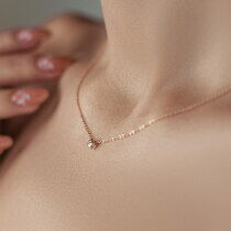 обзорное фото Золотое колье с одним камнем 034612  Золотые колье с камнями