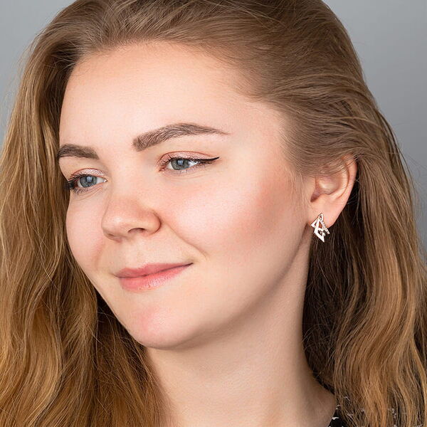 серьги Геометрия с камнями серьги Геометрия с камнями