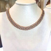 обзорное фото Колье в красно-белом золоте без вставок 027463 Золотое колье без камней обзорное фото Колье в красно-белом золоте без вставок 027463  Золотое колье без камней