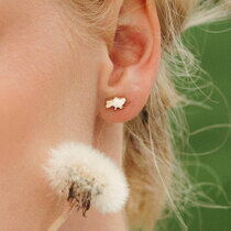 обзорное фото Золотые серьги-пуссеты в виде карты Украины 037379  Золотые серьги без вставок