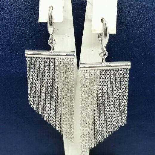 Серебряные серьги цепочки без вставок 038022 детальное изображение ювелирного изделия Серебряные серьги без вставок Серебряные серьги цепочки без вставок 038022 детальное изображение ювелирного изделия Серебряные серьги без вставок