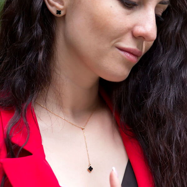 золотое колье с подвеской Клевер золотое колье с подвеской Клевер