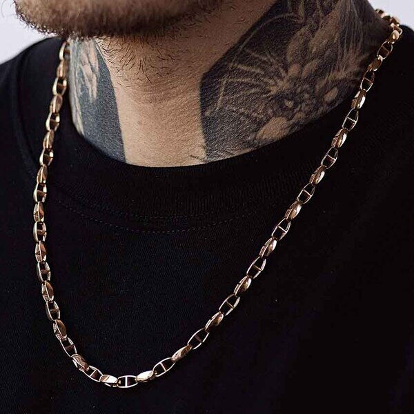 Масивний золотий чоловічий ланцюг без вставок 039076 детальне зображення ювелірного виробу Масивний золотий чоловічий ланцюг без вставок 039076 детальне зображення ювелірного виробу