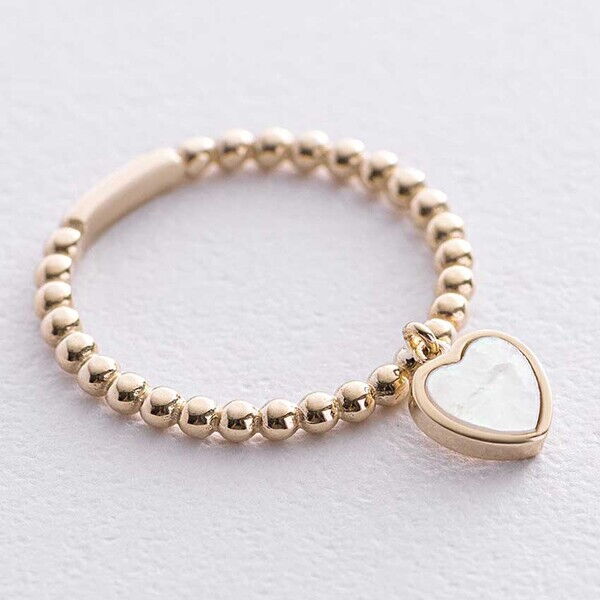 Золотое кольцо шарики с перламутровым сердечком 038686 детальное изображение ювелирного изделия Золотые кольца с перламутром Золотое кольцо шарики с перламутровым сердечком 038686 детальное изображение ювелирного изделия Золотые кольца с перламутром