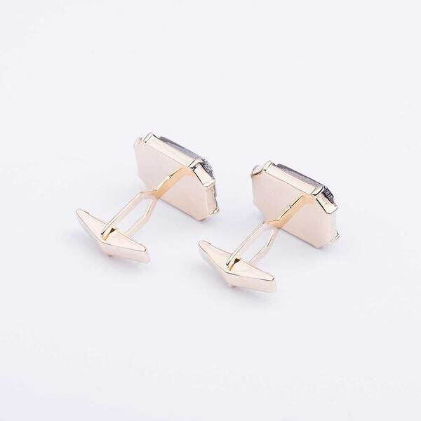 Запонки золотые с чернением 025229 Запонки золотые с чернением 025229