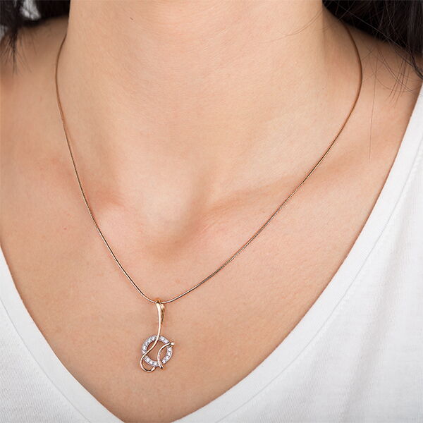 Золотой подвес с цирконием 