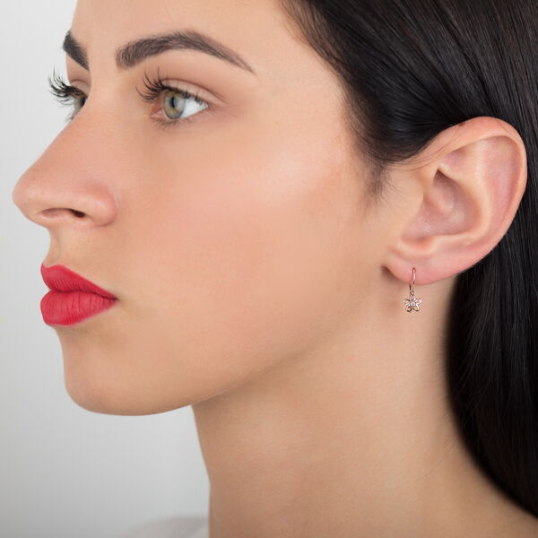 Золотые серьги в форме Цветов 