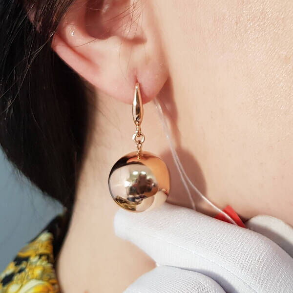 Золотые серьги Шары большие Золотые серьги Шары большие