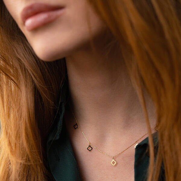 колье золотое клевара колье золотое клевара