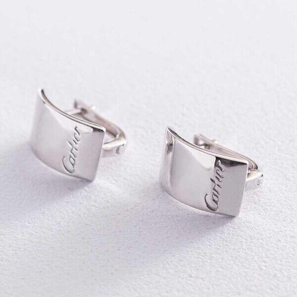 Золотые стильные серьги на английском замке 038426 детальное изображение ювелирного изделия Золотые серьги без вставок