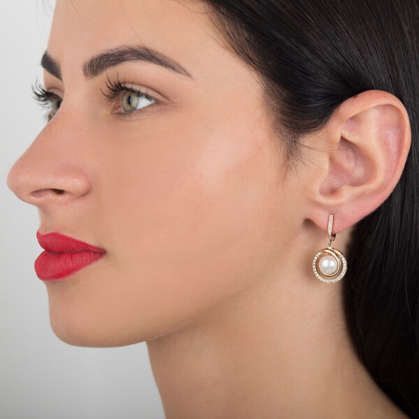 Золоті сережки з перлами 512106 детальне зображення ювелірного виробу