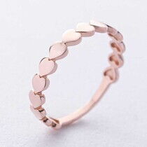 оглядове фото Золота каблучка доріжка сердечок 038698